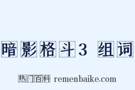 暗影格斗3组词是什么意思的图片